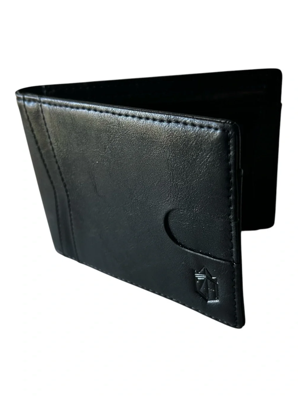 Slim Black Leather Money Clip Card Wallet - Minimal Men's Accessory